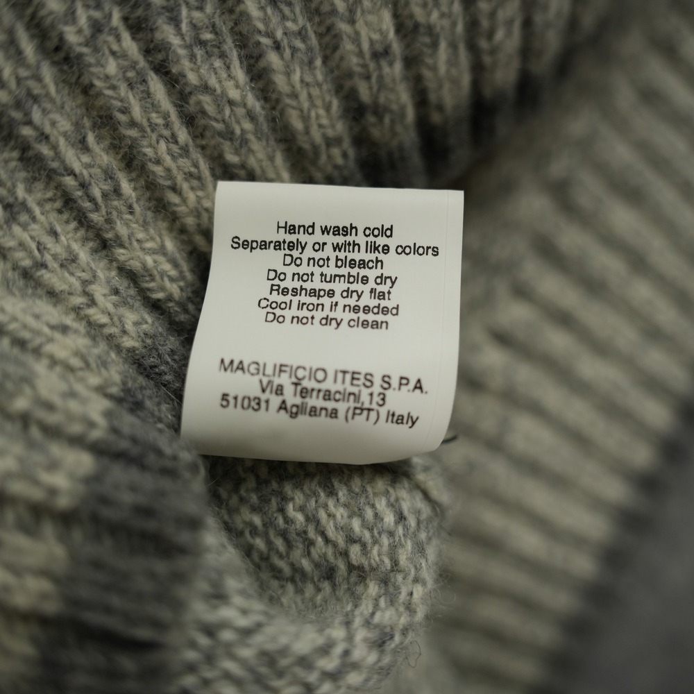 Daniele Blasi Sweater Mens L Wool Blend Quarter Zip Grey Striped Made in Italy - Picture 9 of 9